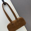 6930b8496e68136f4d9ae344 Vintage Prada Suede Bag with Box and Long Handle, Retro Merlot Style
