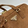 6930b84e6e68136f4d9ae34a Vintage Prada Suede Bag with Box and Long Handle, Retro Merlot Style