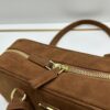 6930b84f6e68136f4d9ae34f Vintage Prada Suede Bag with Box and Long Handle, Retro Merlot Style