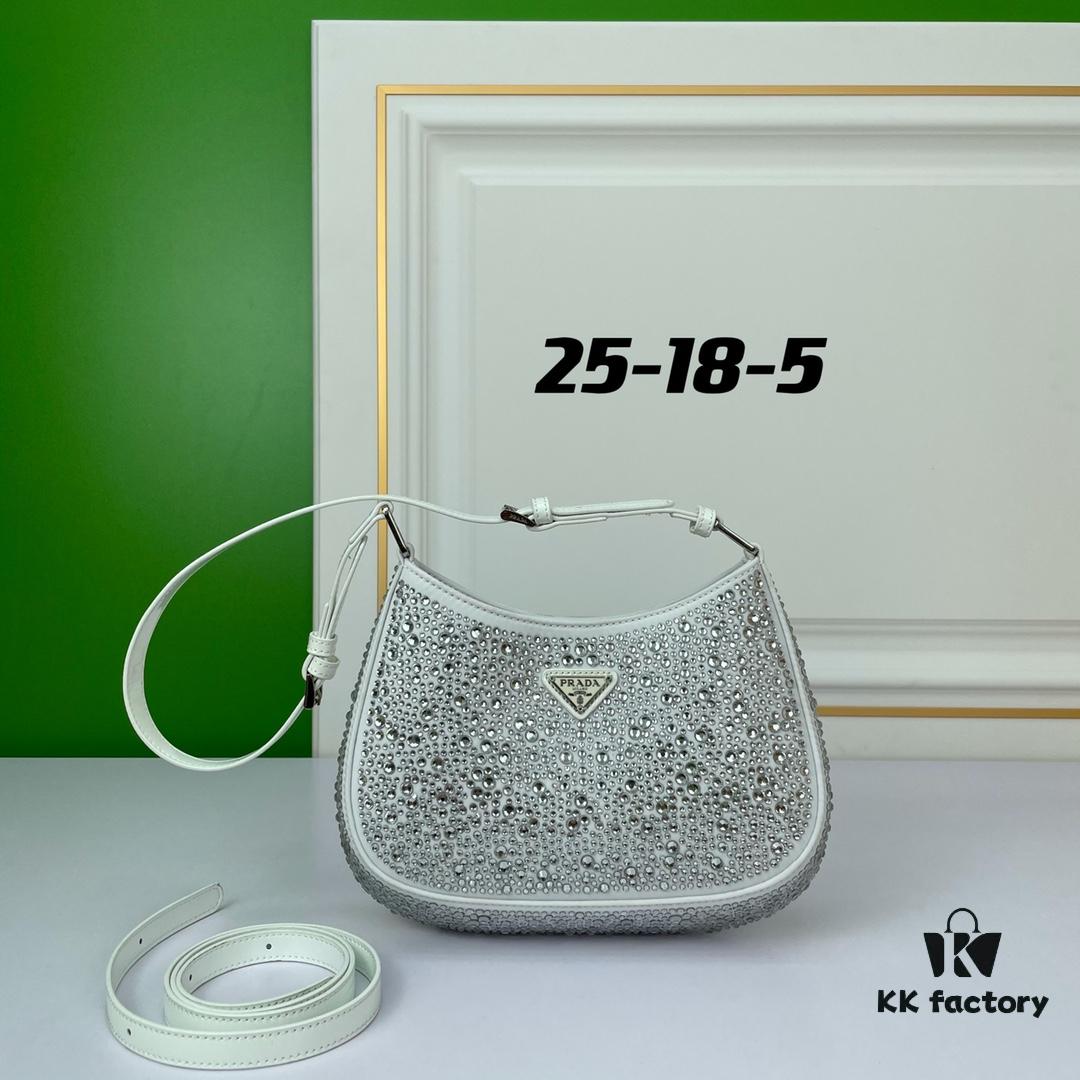6930b8666e68136f4d9ae375 Original Order, Custom Leather Material, PRADA Launches New 2022 Spring/Summer Collection Crystal Hobo Handbag