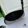Box Included, Original Order, Factory Custom Leather ♥️ PRADA Launches 2022 Spring/Summer Collection Crystal Hobo Handbag, Premium Calfskin, Inspired by Du Juan, Wen Qi, and Deng Enxi, Lightweight Fashion, Must-Have for Trendsetters