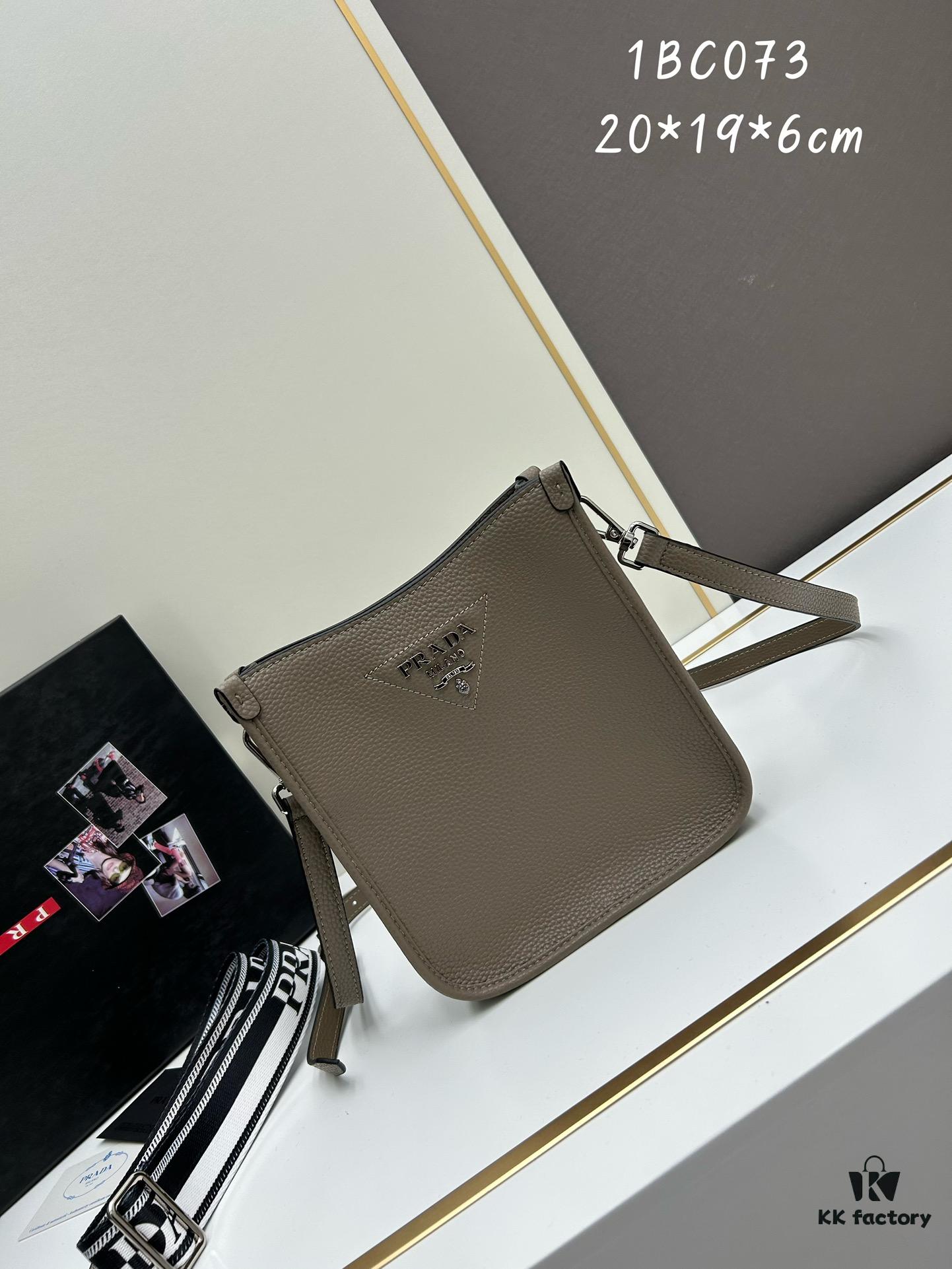 6930b8796e68136f4d9ae39a High-Quality PRADA Shoulder Crossbody Bag - Imported Full-Grain Coarse Crispy Calf Leather, Detachable Logo Woven Strap, Metal Triangular Logo, Magnetic Closure