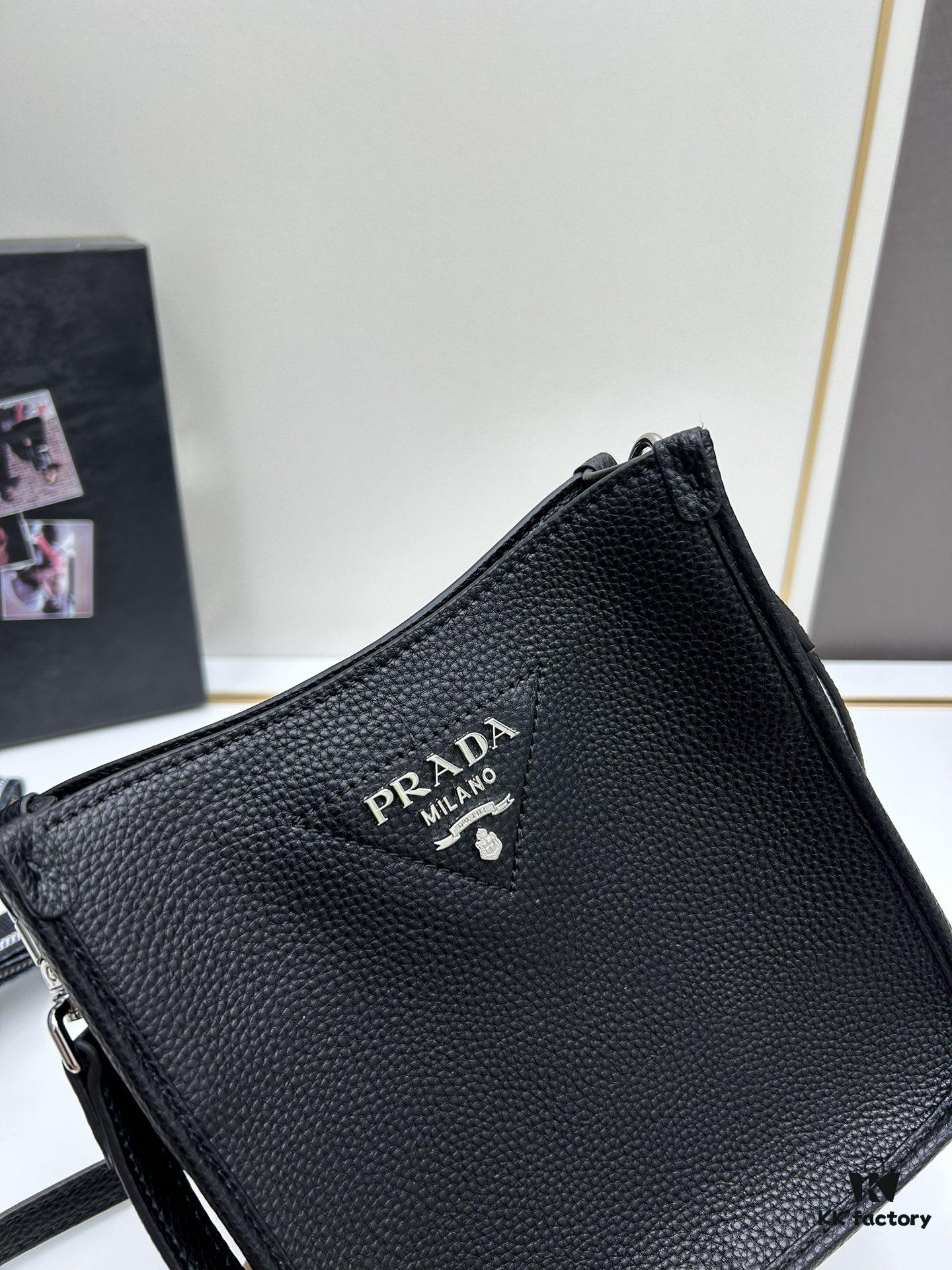 6930b87d6e68136f4d9ae3a1 High-Quality PRADA Shoulder Crossbody Bag - Imported Full-Grain Coarse Crispy Calf Leather, Detachable Adjustable Straps, Metal Logo, Magnetic Closure