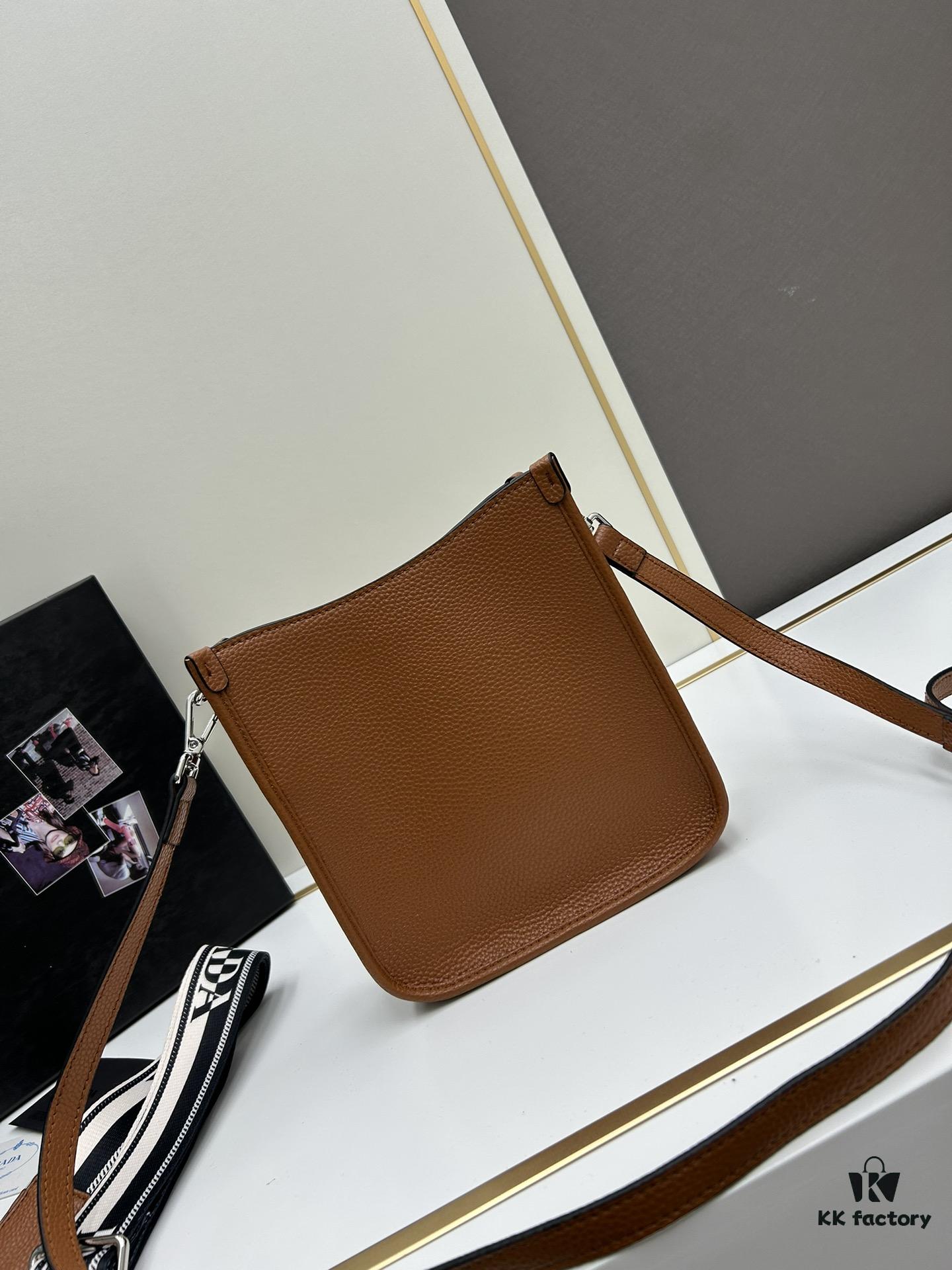 6930b8896e68136f4d9ae3b6 High-Quality PRADA Shoulder Crossbody Bag - Imported Full-Grain Coarse Crispy Calf Leather, Detachable Dual Straps (Leather Strap + Lettered Fabric Strap), Metal Logo, Magnetic Closure