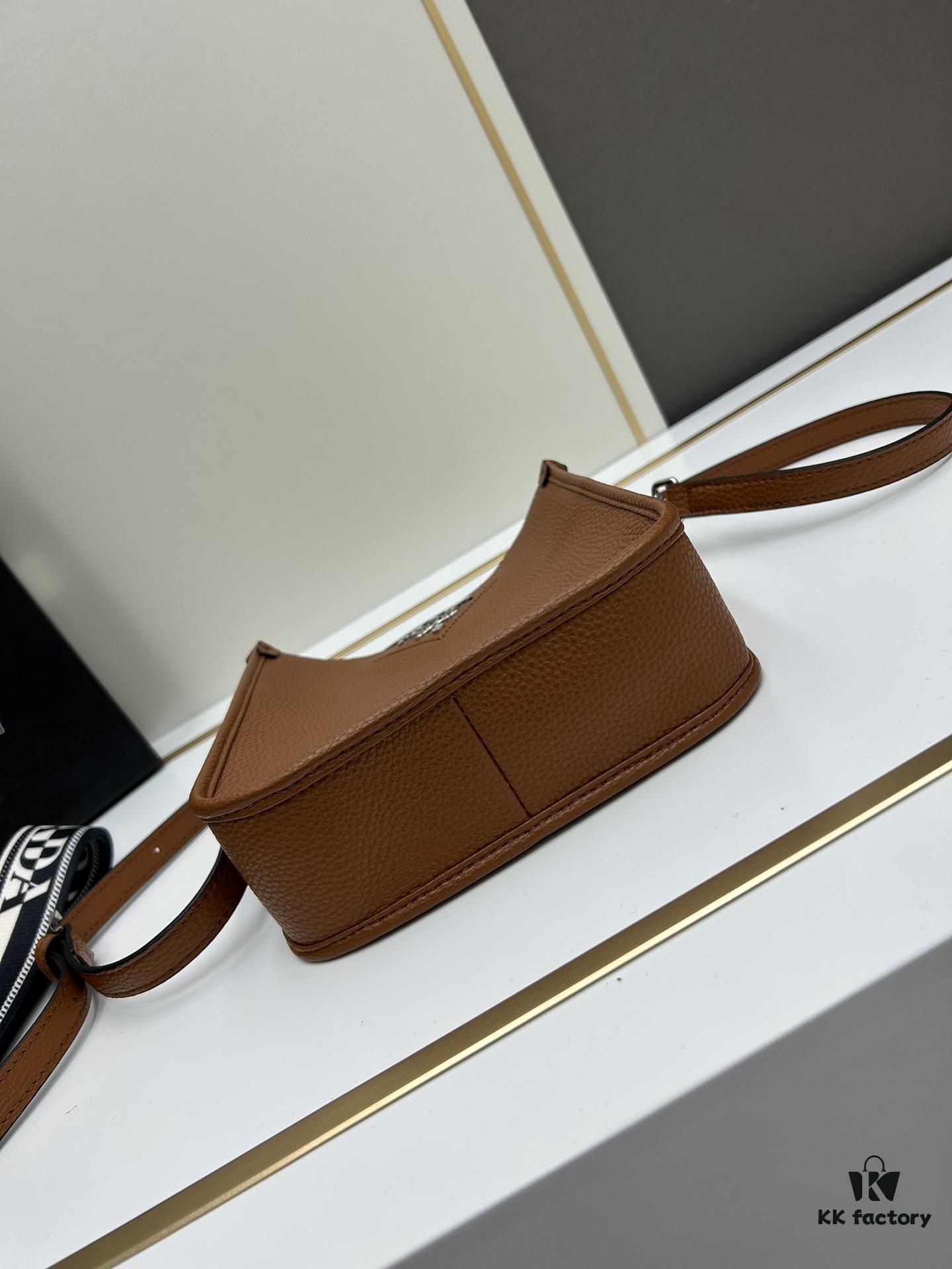6930b8896e68136f4d9ae3b8 High-Quality PRADA Shoulder Crossbody Bag - Imported Full-Grain Coarse Crispy Calf Leather, Detachable Dual Straps (Leather Strap + Lettered Fabric Strap), Metal Logo, Magnetic Closure