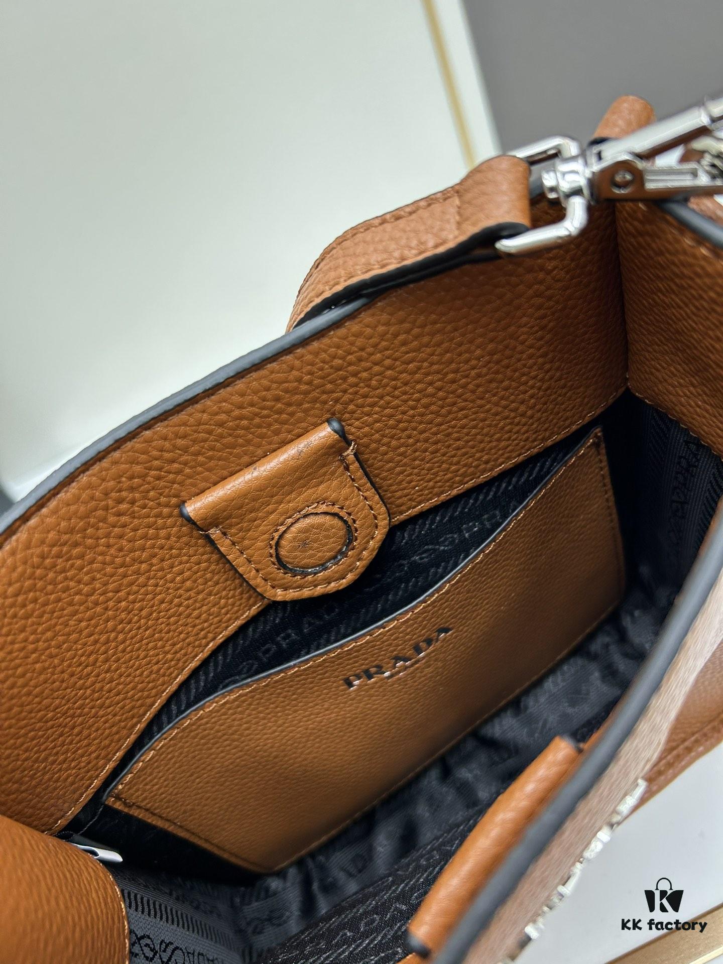 6930b88b6e68136f4d9ae3bc High-Quality PRADA Shoulder Crossbody Bag - Imported Full-Grain Coarse Crispy Calf Leather, Detachable Dual Straps (Leather Strap + Lettered Fabric Strap), Metal Logo, Magnetic Closure