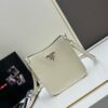 High-Quality PRADA Shoulder Crossbody Bag - Imported Full-Grain Coarse Lychee Texture Leather, Detachable Dual Straps (Leather Strap & Lettered Fabric Strap), Metal Logo, Magnetic Closure