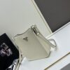 High-Quality PRADA Shoulder Crossbody Bag - Imported Full-Grain Coarse Lychee Texture Leather, Detachable Dual Straps (Leather Strap & Lettered Fabric Strap), Metal Logo, Magnetic Closure