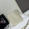 High-Quality PRADA Shoulder Crossbody Bag - Imported Full-Grain Coarse Lychee Texture Leather, Detachable Dual Straps (Leather Strap & Lettered Fabric Strap), Metal Logo, Magnetic Closure
