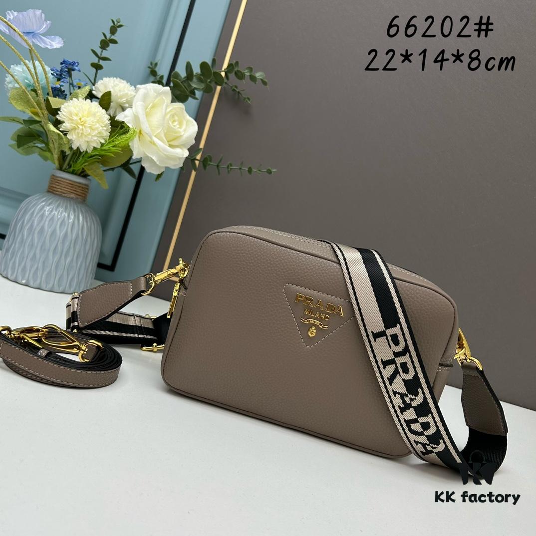 PRADA Double-Strap Camera Bag in Imported Full-Grain Coarse Crocodile Texture Leather