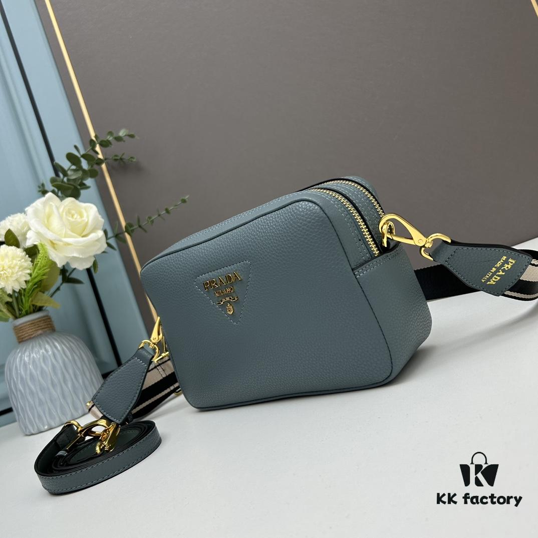 6930b8ba6e68136f4d9ae412 PRADA Dual-Shoulder Camera Bag in Imported Full-Grain Coarse Crispy Calfskin