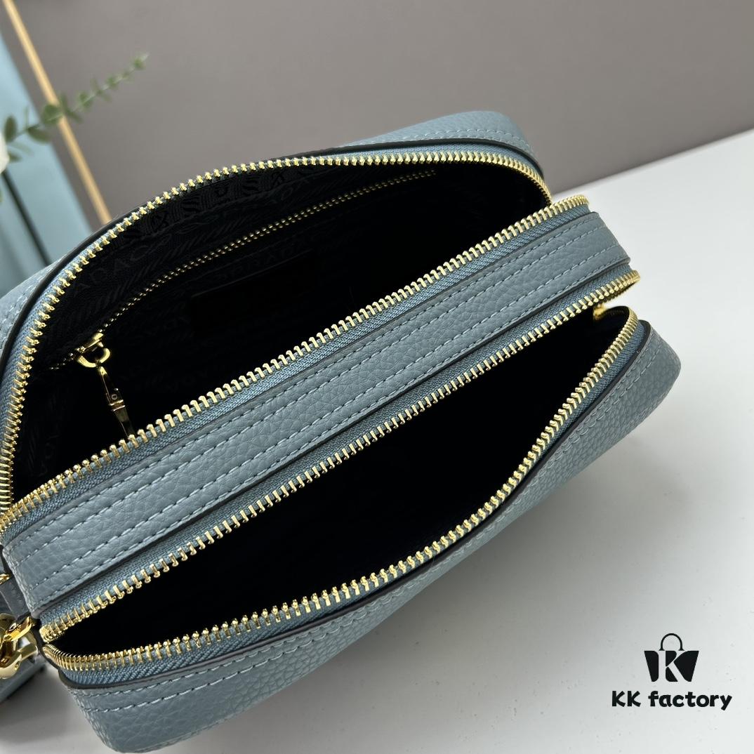 6930b8bb6e68136f4d9ae416 PRADA Dual-Shoulder Camera Bag in Imported Full-Grain Coarse Crispy Calfskin
