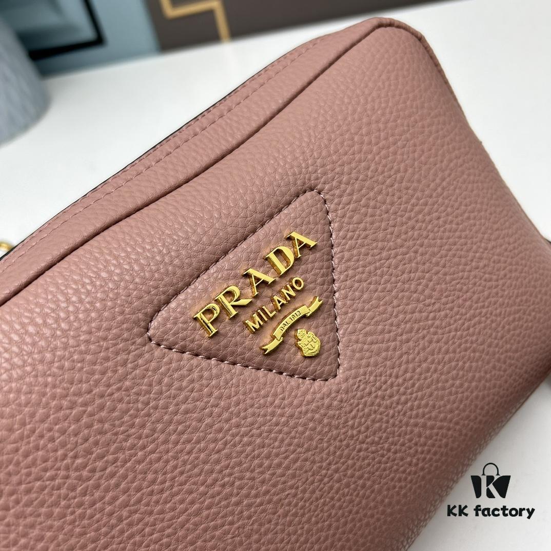 6930b8c66e68136f4d9ae42c PRADA Double-Strap Camera Bag in Imported Full-Grain Coarse Lychee-Textured Cowhide Leather