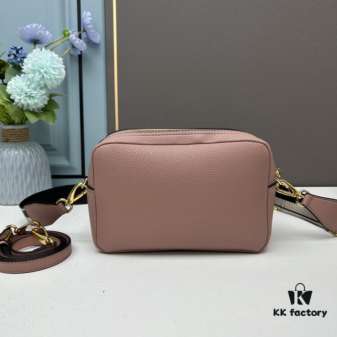 6930b8c86e68136f4d9ae42e PRADA Double-Strap Camera Bag in Imported Full-Grain Coarse Lychee-Textured Cowhide Leather
