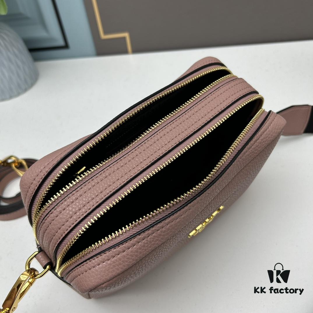 6930b8c86e68136f4d9ae42f PRADA Double-Strap Camera Bag in Imported Full-Grain Coarse Lychee-Textured Cowhide Leather