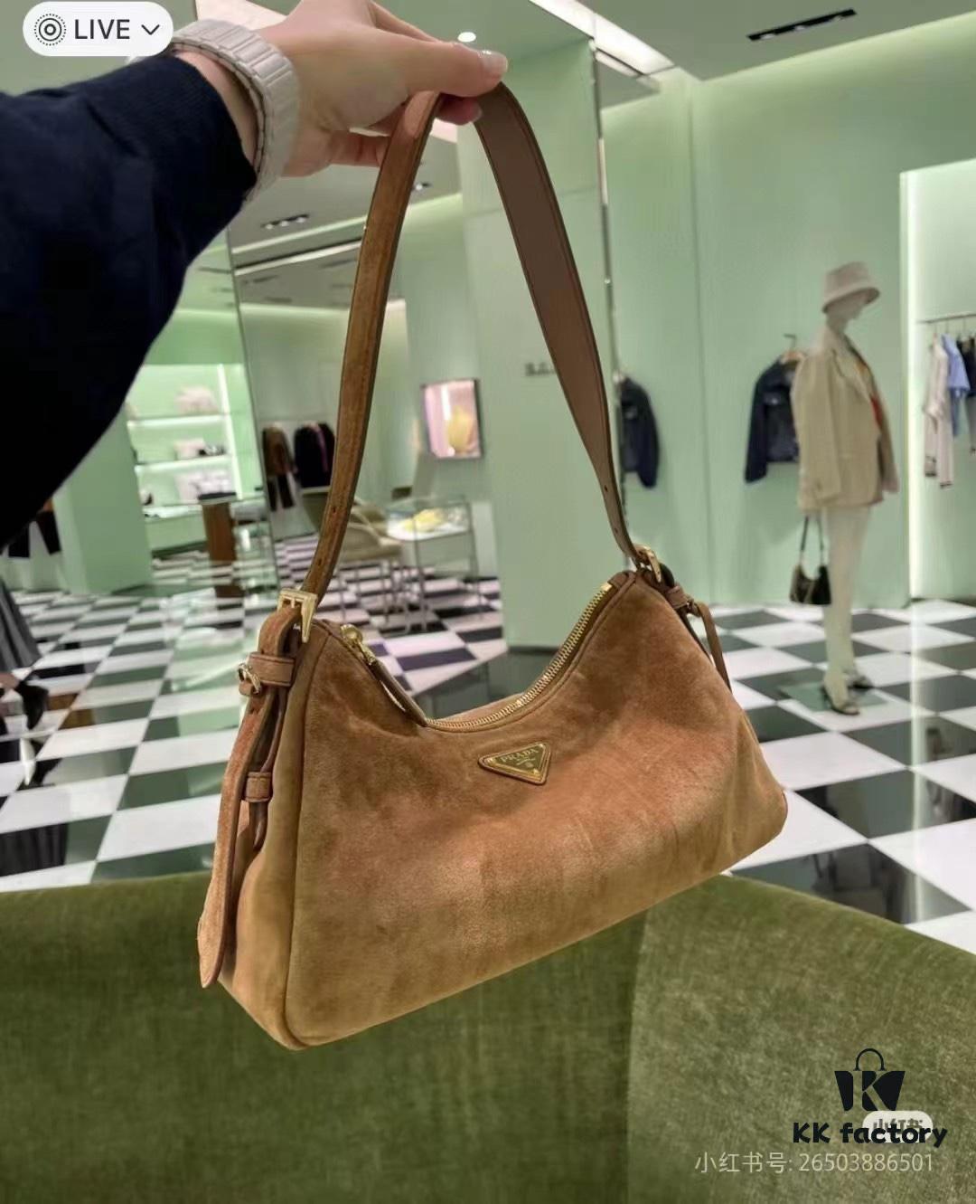 6930b8e96e68136f4d9ae468 【Authentic Quality + Matching Cabinet Hardware】🌹 (Suede) 🎉 Prada's Latest Handbag 🎉🎉🎉 New Shoulder Bag Inspired by the Hobo Silhouette