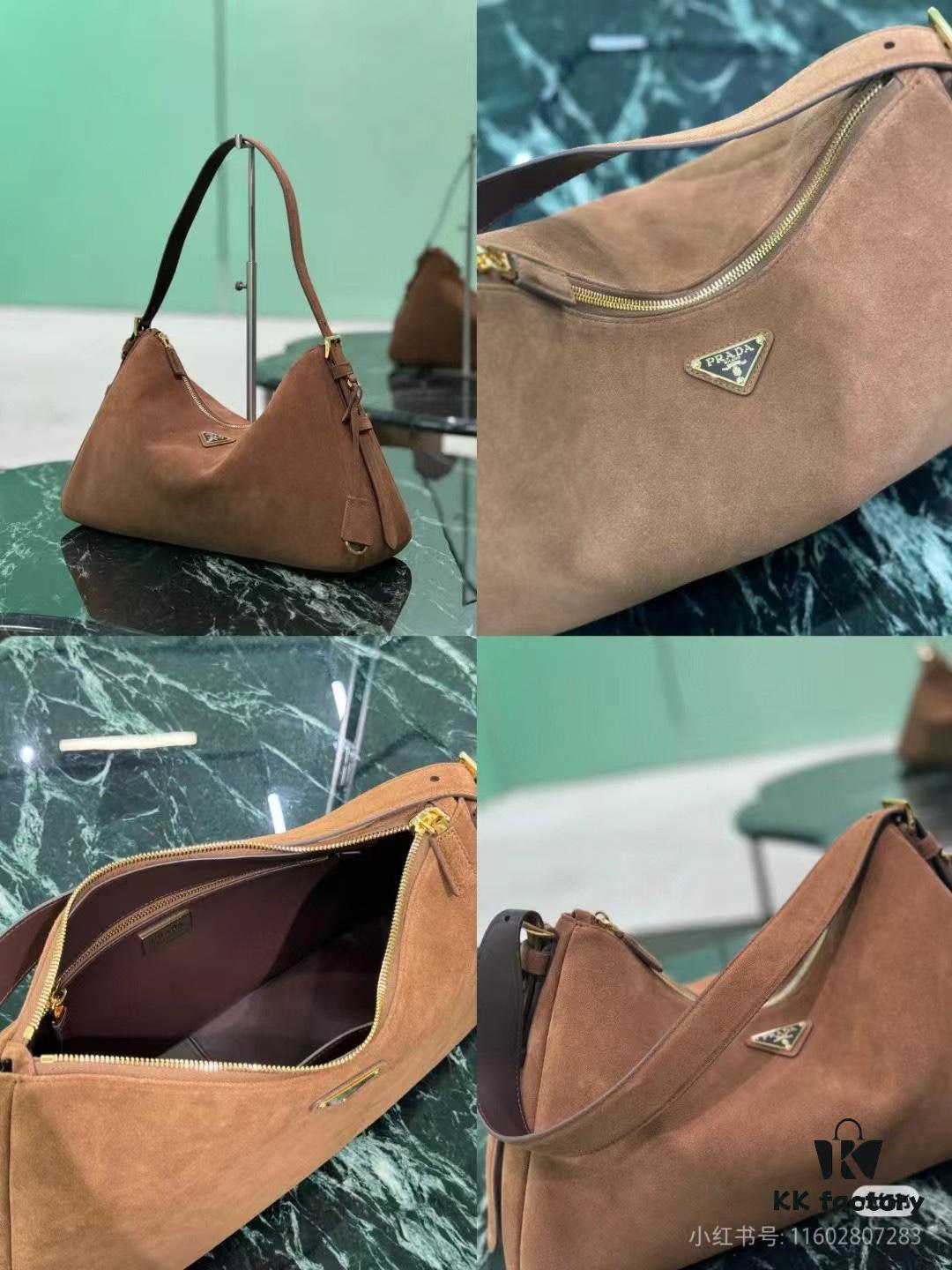 6930b8ea6e68136f4d9ae46d 【Authentic Quality + Matching Cabinet Hardware】🌹 (Suede) 🎉 Prada's Latest Handbag 🎉🎉🎉 New Shoulder Bag Inspired by the Hobo Silhouette