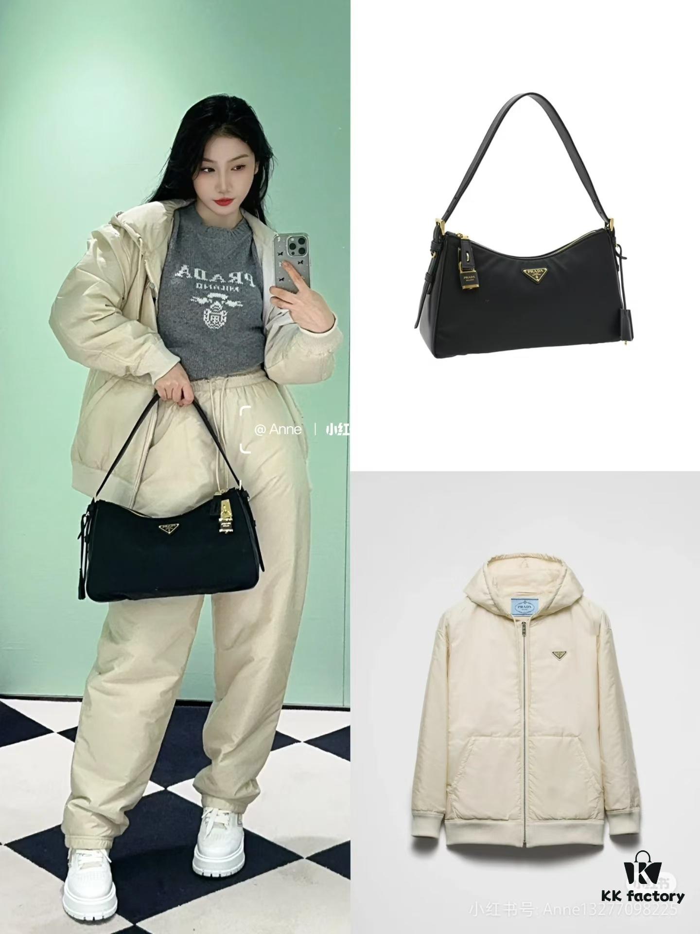 6930b8f86e68136f4d9ae487 PRADA Counter New Arrival (Full Leather Series) - Original Order Quality with Authentic Hardware, Wrinkled Lacquer Cowhide and Suede Shoulder Bag