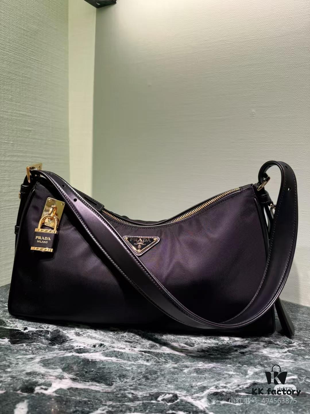 6930b8f96e68136f4d9ae488 PRADA Counter New Arrival (Full Leather Series) - Original Order Quality with Authentic Hardware, Wrinkled Lacquer Cowhide and Suede Shoulder Bag