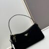 6930b8fa6e68136f4d9ae48a PRADA New Arrival Genuine Leather Shoulder Bag - Full Grain Wrinkled Lacquer Cowhide & Suede with Enamel Triangle Logo