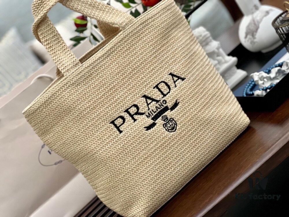 6930b9226e68136f4d9ae4ce Prada Rattan Woven Bag in Black, Beige, Pink, Blue - Vacation Style Cute Handbag with Triangular Logo