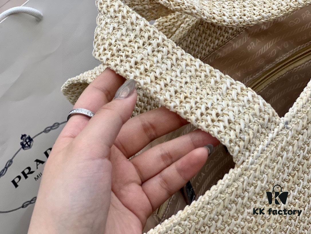 6930b9256e68136f4d9ae4d4 Prada Rattan Woven Bag in Black, Beige, Pink, Blue - Vacation Style Cute Handbag with Triangular Logo