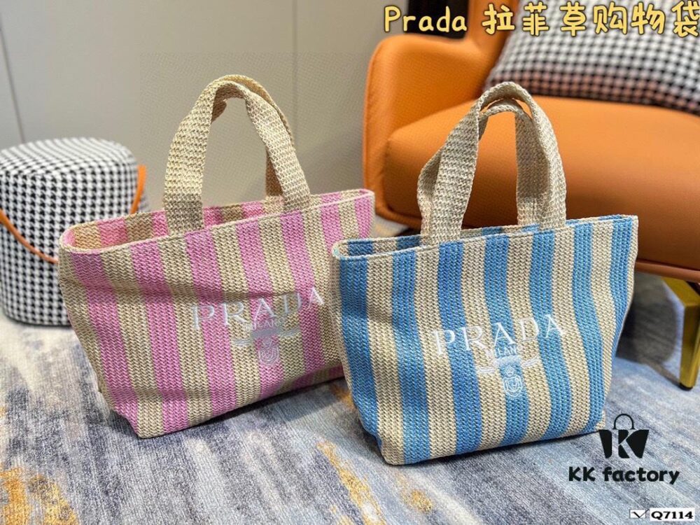 6930b9296e68136f4d9ae4d9 Prada Woven Straw Letter Bag in Black, Beige, Pink, Blue - Vacation Style Cute Handheld Bag with Triangular Logo