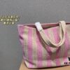 6930b92e6e68136f4d9ae4dd Prada Woven Straw Letter Bag in Black, Beige, Pink, Blue - Vacation Style Cute Handheld Bag with Triangular Logo