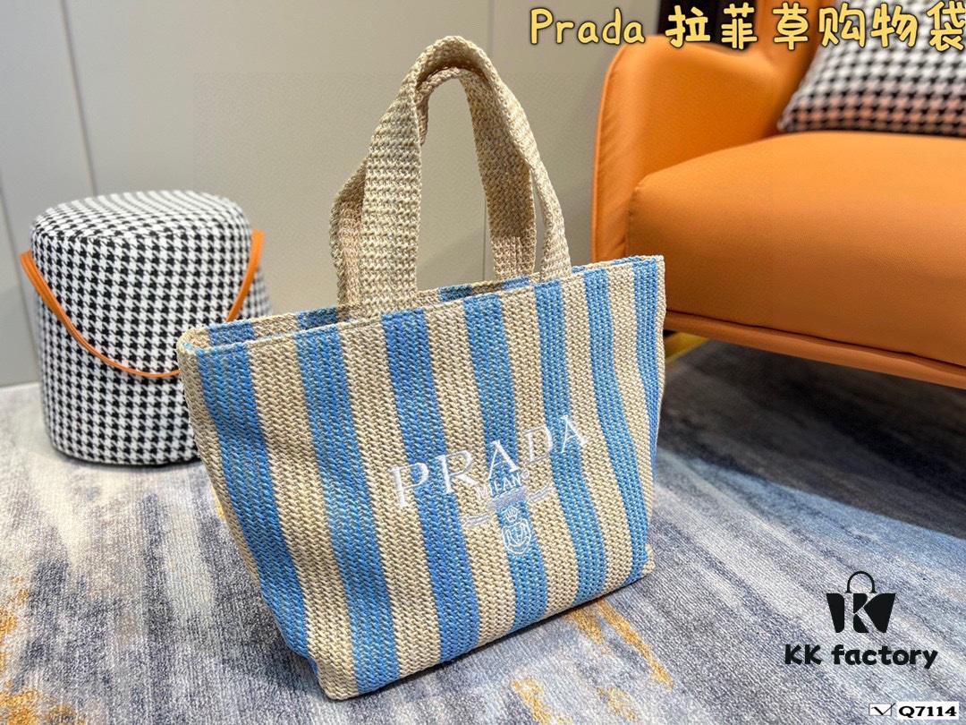 6930b92e6e68136f4d9ae4de Prada Woven Straw Letter Bag in Black, Beige, Pink, Blue - Vacation Style Cute Handheld Bag with Triangular Logo