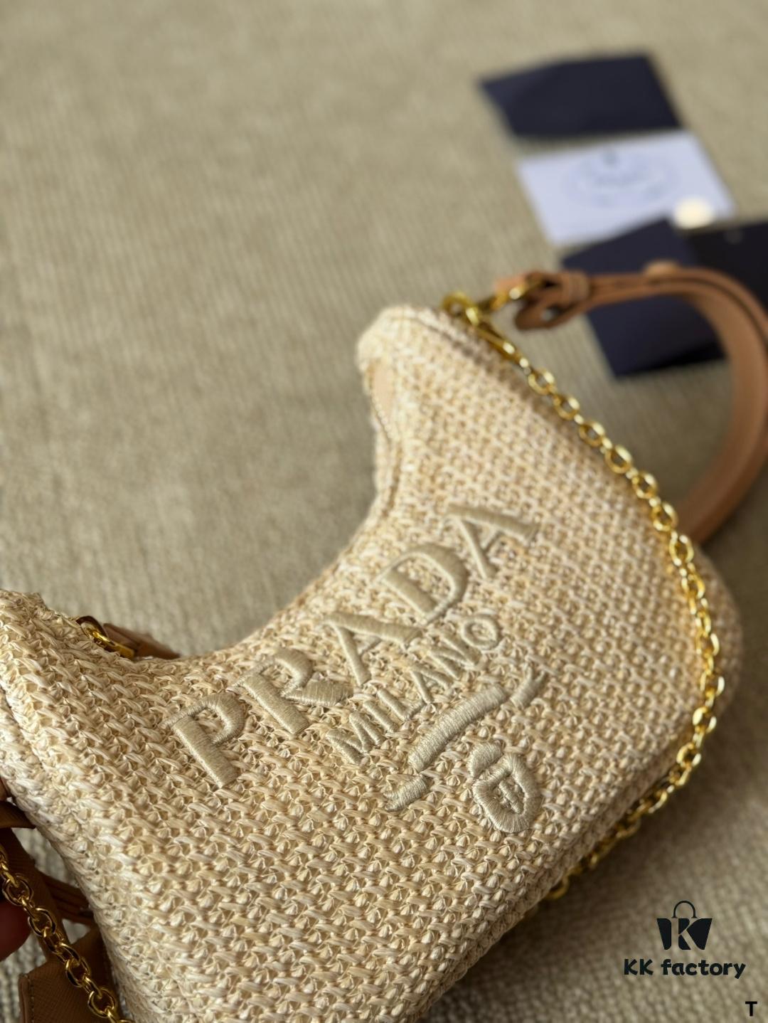 Prada Triple-Function Rattan Hobo Bag