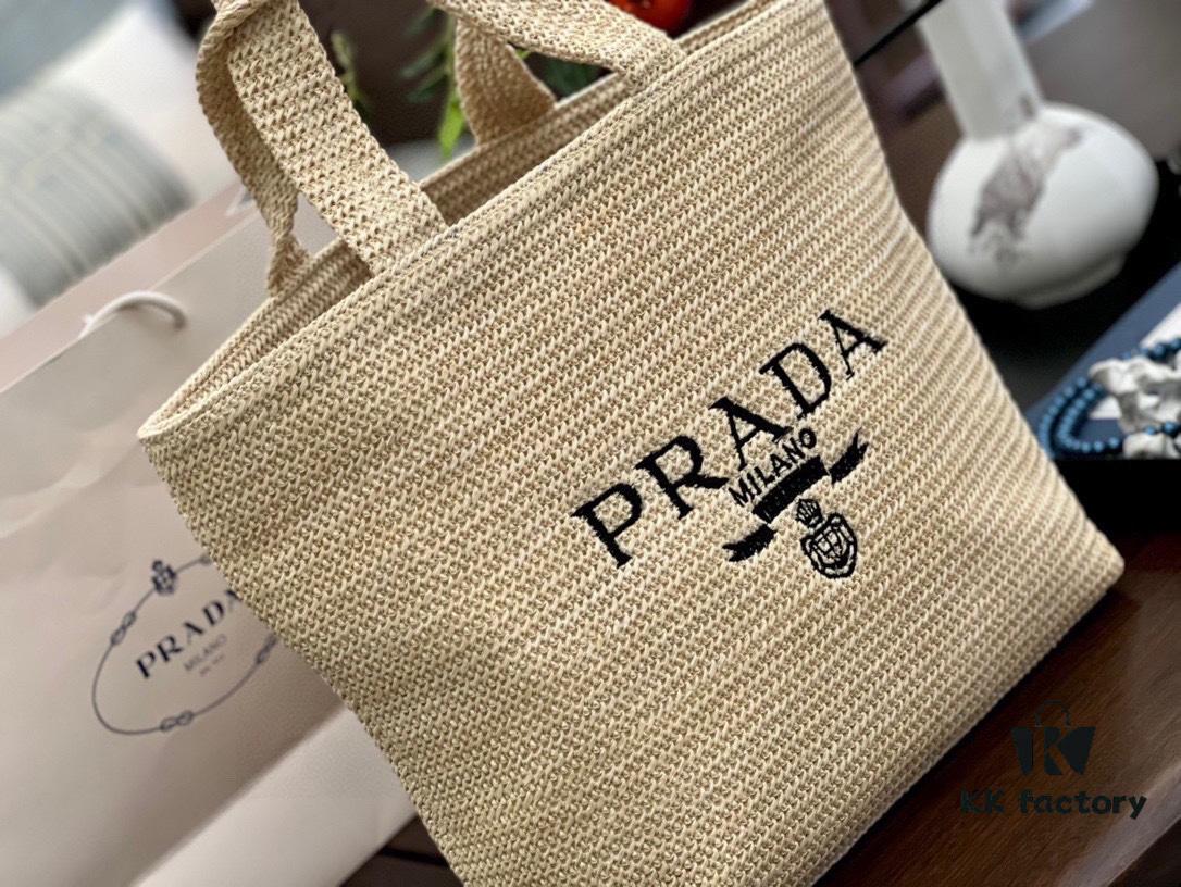 6930b9336e68136f4d9ae4e5 Prada Rattan Woven Bag in Black, Beige, Pink, Blue - Vacation Style Cute Handbag with Triangular Logo