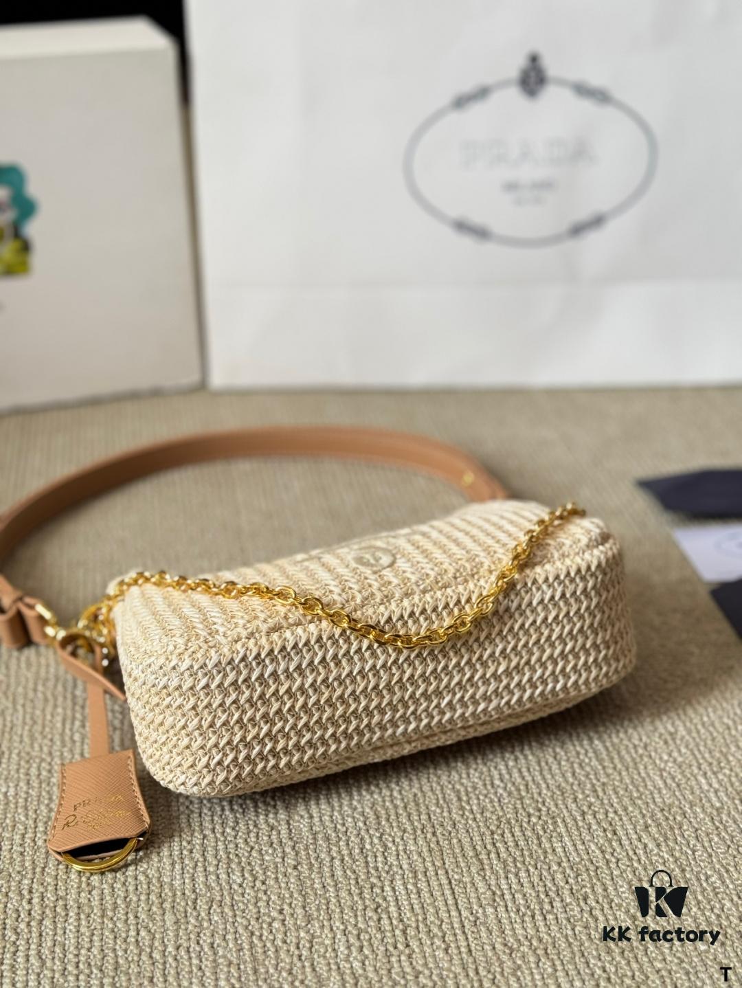 Prada Triple-Function Rattan Hobo Bag