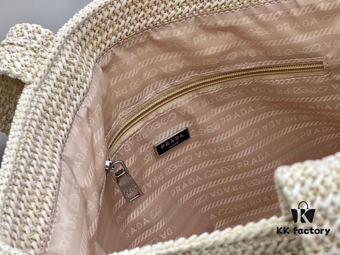 6930b9406e68136f4d9ae4f9 Prada Rattan Woven Bag in Black, Beige, Pink, Blue - Vacation Style Cute Handbag with Triangular Logo