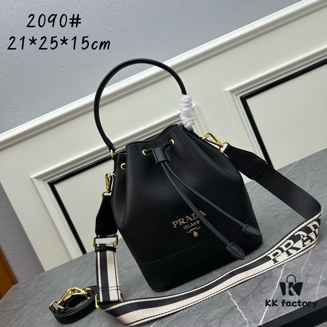 6930b95f6e68136f4d9ae52c Prada New Arrival, Calfskin Leather with Pebbled Texture, Comes with Two Straps - One Leather and One Colorful Woven Strap, Stylish and Versatile for Handheld or Crossbody Wear
