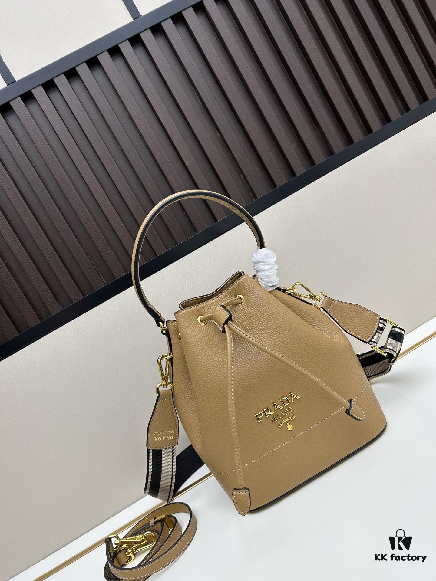 6930b9606e68136f4d9ae530 Prada New Arrival, Calfskin with Lychee Texture, Dual Strap Design, Leather and Colorful Woven Strap, Stylish and Practical Top Handle Crossbody Bag
