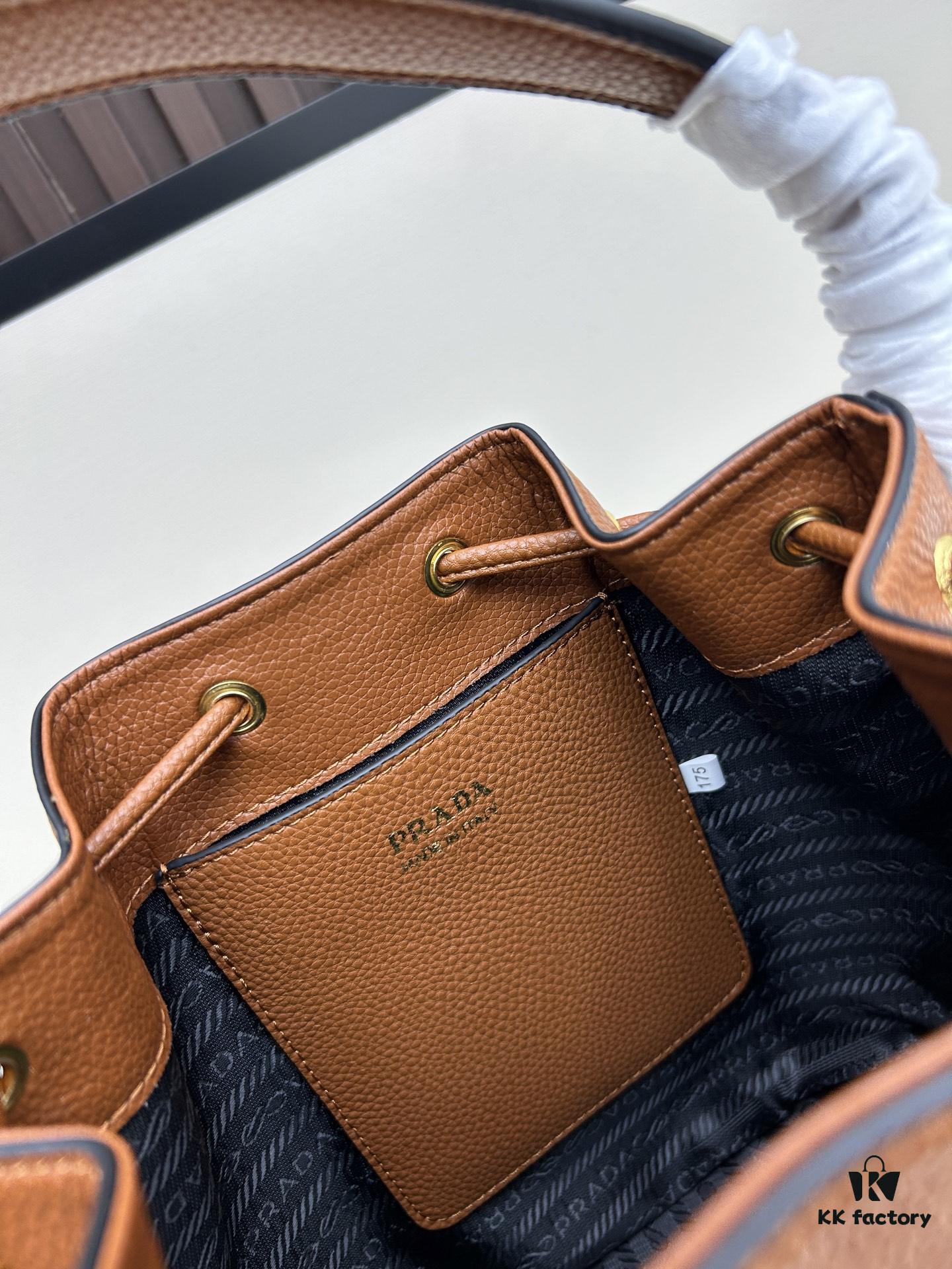 6930b9676e68136f4d9ae539 Prada New Arrival, Calfskin Leather with Pebbled Texture, Comes with Two Shoulder Straps – One Leather Strap and One Colorful Woven Strap for Stylish Versatility