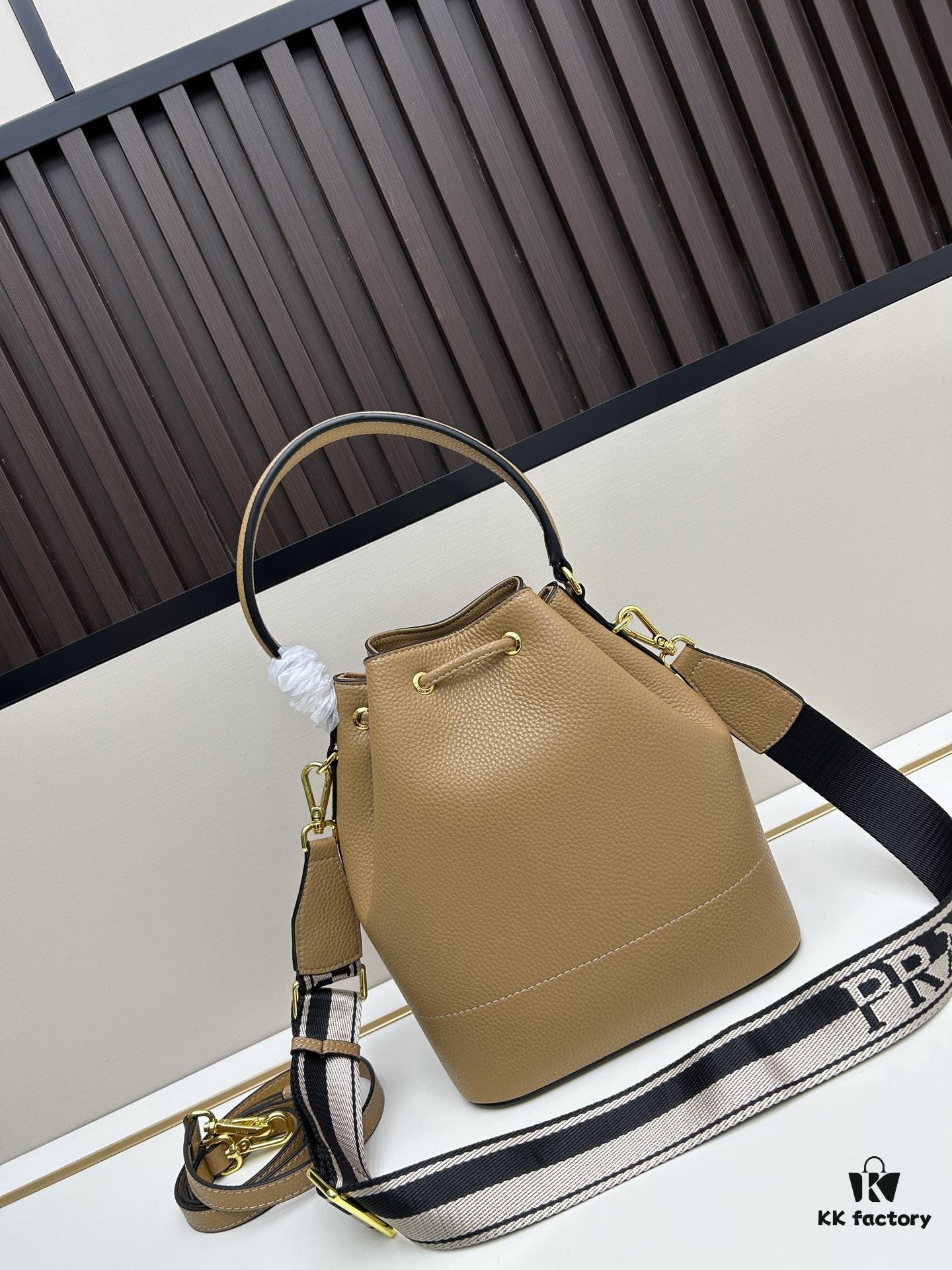 6930b96c6e68136f4d9ae53d Prada New Arrival, Calfskin with Lychee Texture, Dual Strap Design, Leather and Colorful Woven Strap, Stylish and Practical Top Handle Crossbody Bag