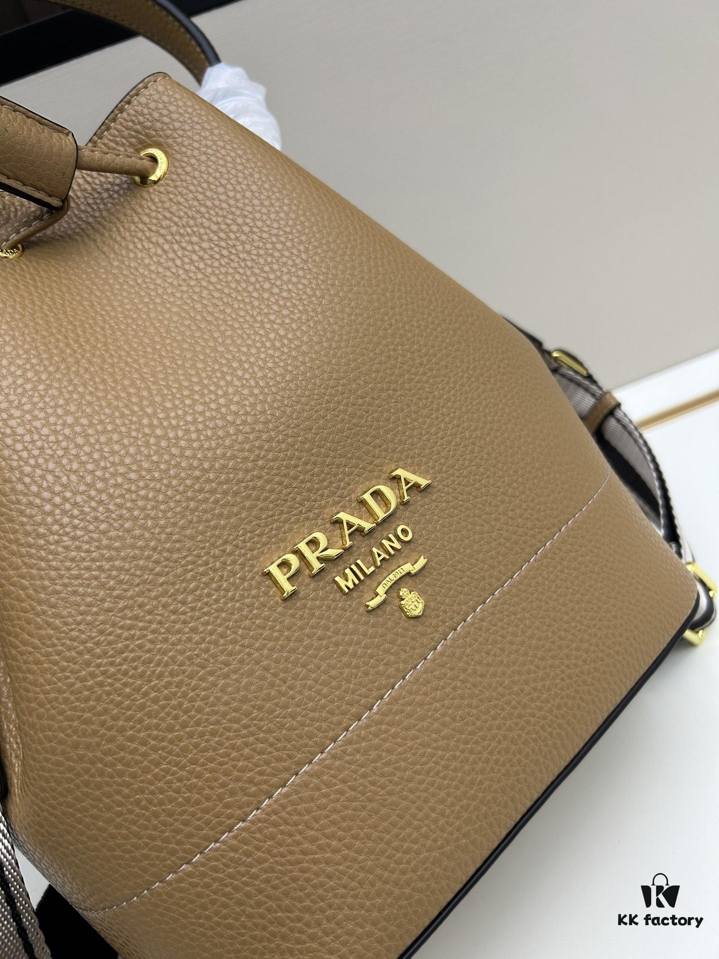 6930b96d6e68136f4d9ae540 Prada New Arrival, Calfskin with Lychee Texture, Dual Strap Design, Leather and Colorful Woven Strap, Stylish and Practical Top Handle Crossbody Bag