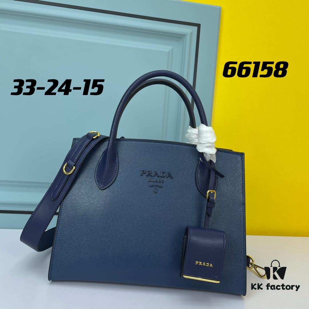 6930b96e6e68136f4d9ae546 High-Quality Genuine PRADA #66158 Handbag in Imported Coarse Cross Cowhide and Calfskin
