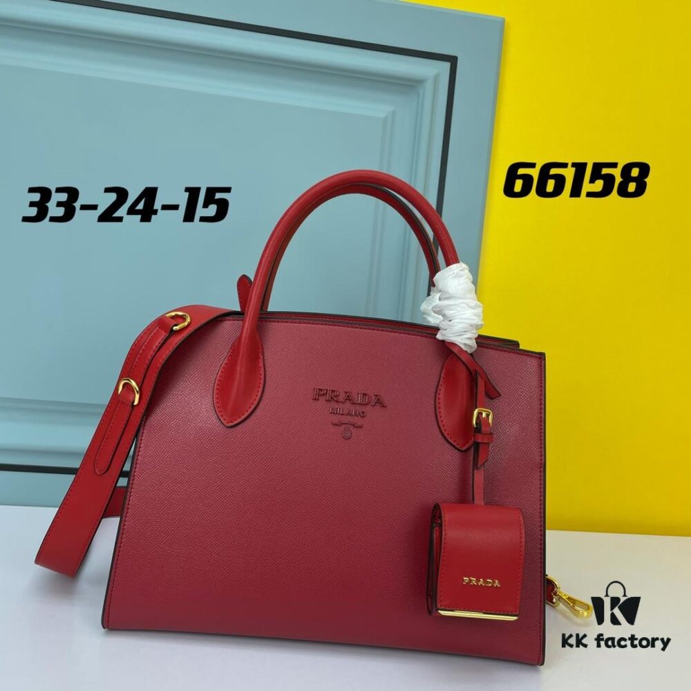 6930b97e6e68136f4d9ae562 High-Quality Counter Product PRADA #66158 Premium Imported Coarse Cross Cowhide with Calfskin, 175 OEM Code, Enamel Same-Color Logo Pendant, Classic and Uniquely Elegant