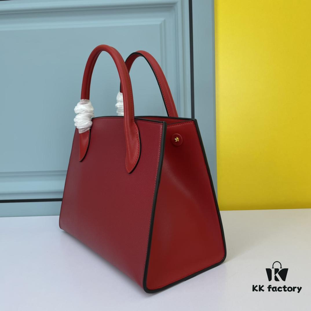 6930b9826e68136f4d9ae568 High-Quality Counter Product PRADA #66158 Premium Imported Coarse Cross Cowhide with Calfskin, 175 OEM Code, Enamel Same-Color Logo Pendant, Classic and Uniquely Elegant