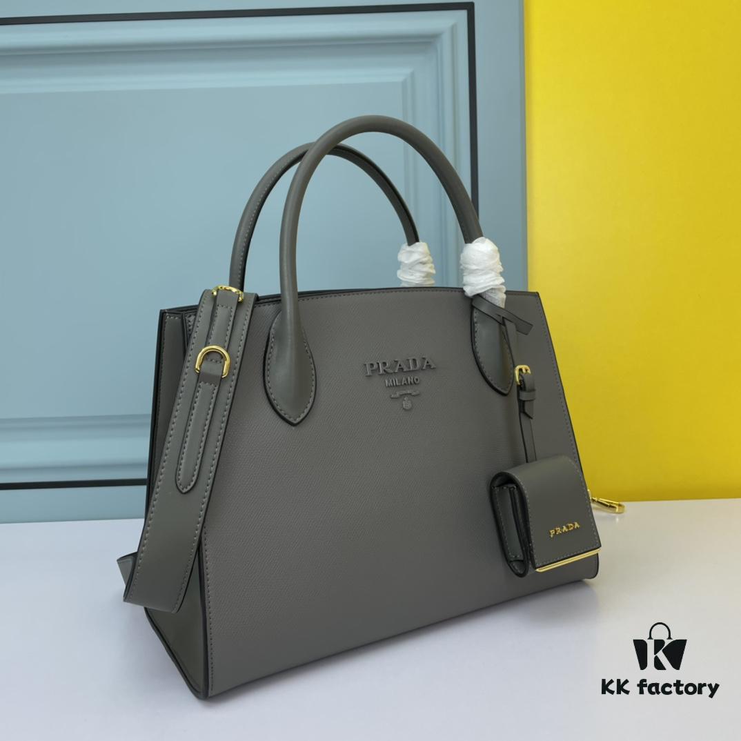 6930b9836e68136f4d9ae56b High-Quality Counter Product PRADA #66158 Premium Imported Coarse Cross Cowhide with Calfskin, 175 OEM Code, Enamel Same-Color Logo Pendant, Classic and Uniquely Elegant, 33 x 24 x 15cm
