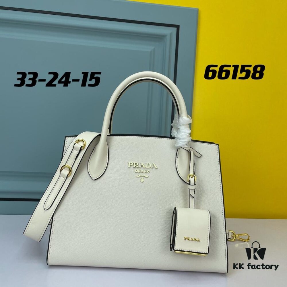 6930b98b6e68136f4d9ae57b High-Quality Counter Product PRADA #66158 Premium Imported Coarse Cross Cowhide with Calfskin 175 OEM Code Enamel Same-Color Logo Pendant Classic and Unique Charm Fashionable and Elegant 33x24x15cm
