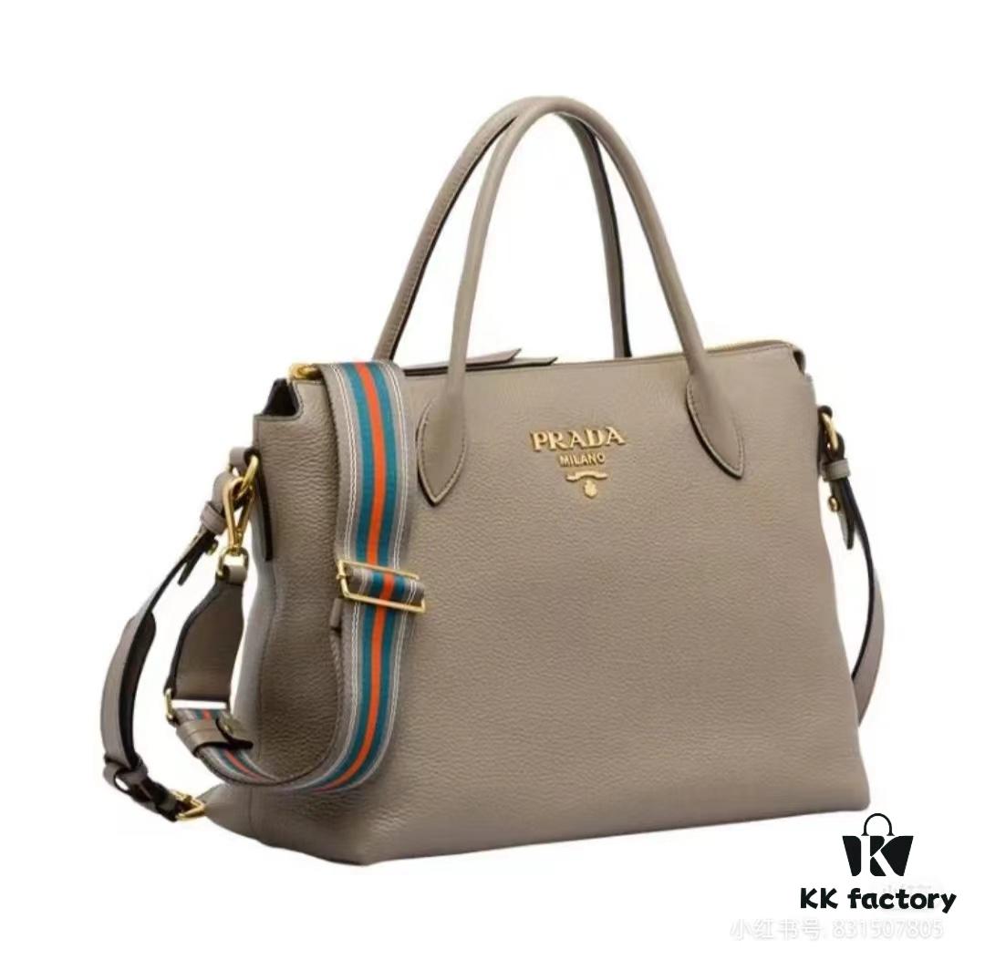 6930b9906e68136f4d9ae583 Classic Return 🌹 With Dual Shoulder Straps 💋 Calfskin Leather, Double Top Handles, Removable Adjustable Leather Strap, Removable Adjustable Colorful Fabric Strap, Gold-Tone Hardware, Engraved Metal Logo, Zip Closure, Two Interior Pockets, Jacquard PRADA Logo Lining