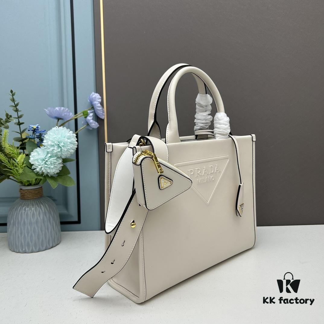 6930b9966e68136f4d9ae58e Prada Full Cowhide Tote Bag with Saffiano Leather Handles, Detachable 110cm Triangular Mini Bag and Adjustable Saffiano Leather Shoulder Strap