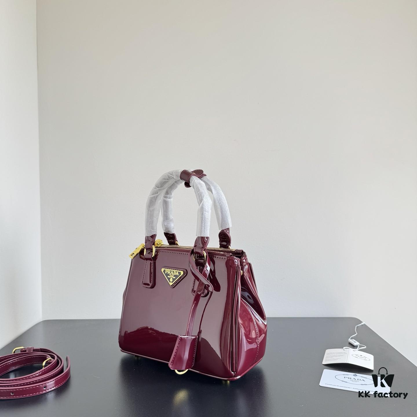 Prada Patent Leather Top Handle Crossbody Bag