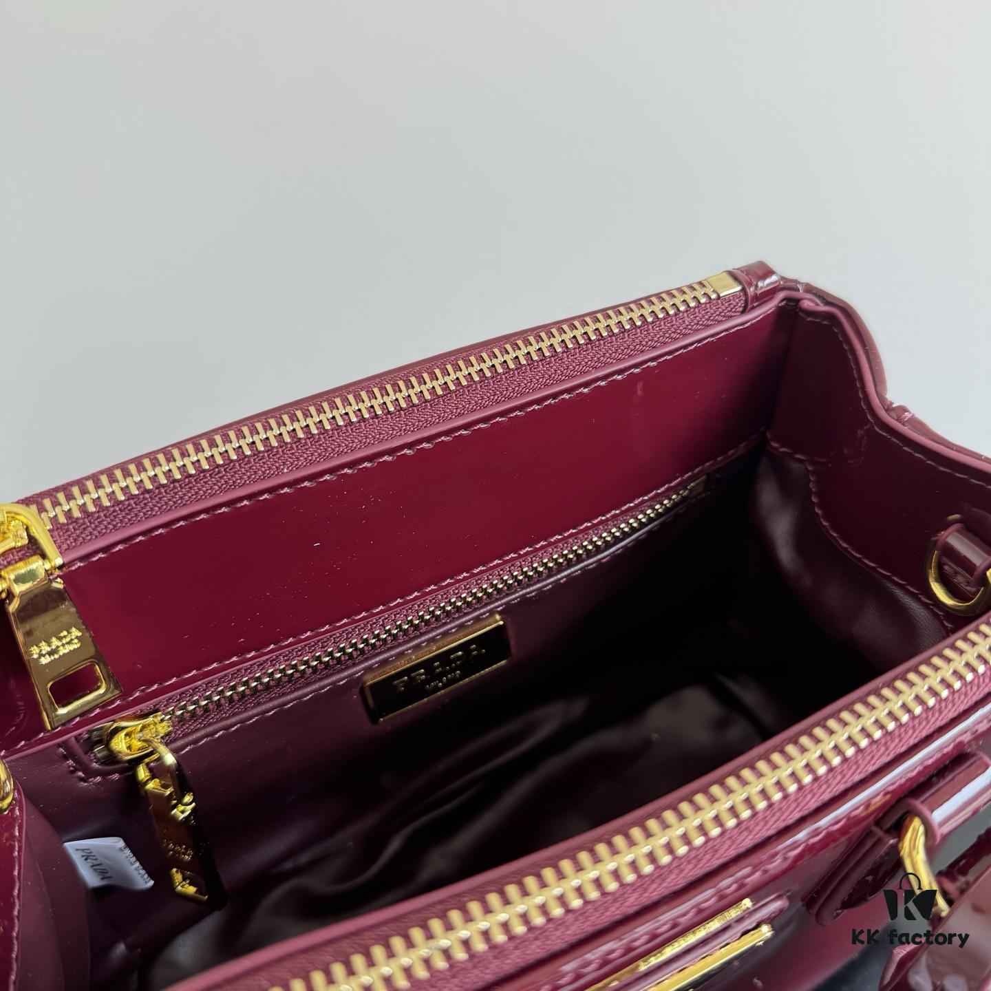 Prada Patent Leather Top Handle Crossbody Bag
