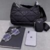 PRADA Imported Parachute Fabric with Leather Trim
