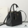 6930b9d86e68136f4d9ae5f4 House Super Hot Killer Bag, Saffiano Leather, Dual Top Handles, Detachable Adjustable Leather Shoulder Strap, Gold-Tone Hardware, Triangle Logo with Metal Lettering on Leather, Snap Button Closure on Side, Two Outer Zip Pockets, Three Interior Pockets Including One with Zipper, Prada-Branded Lining