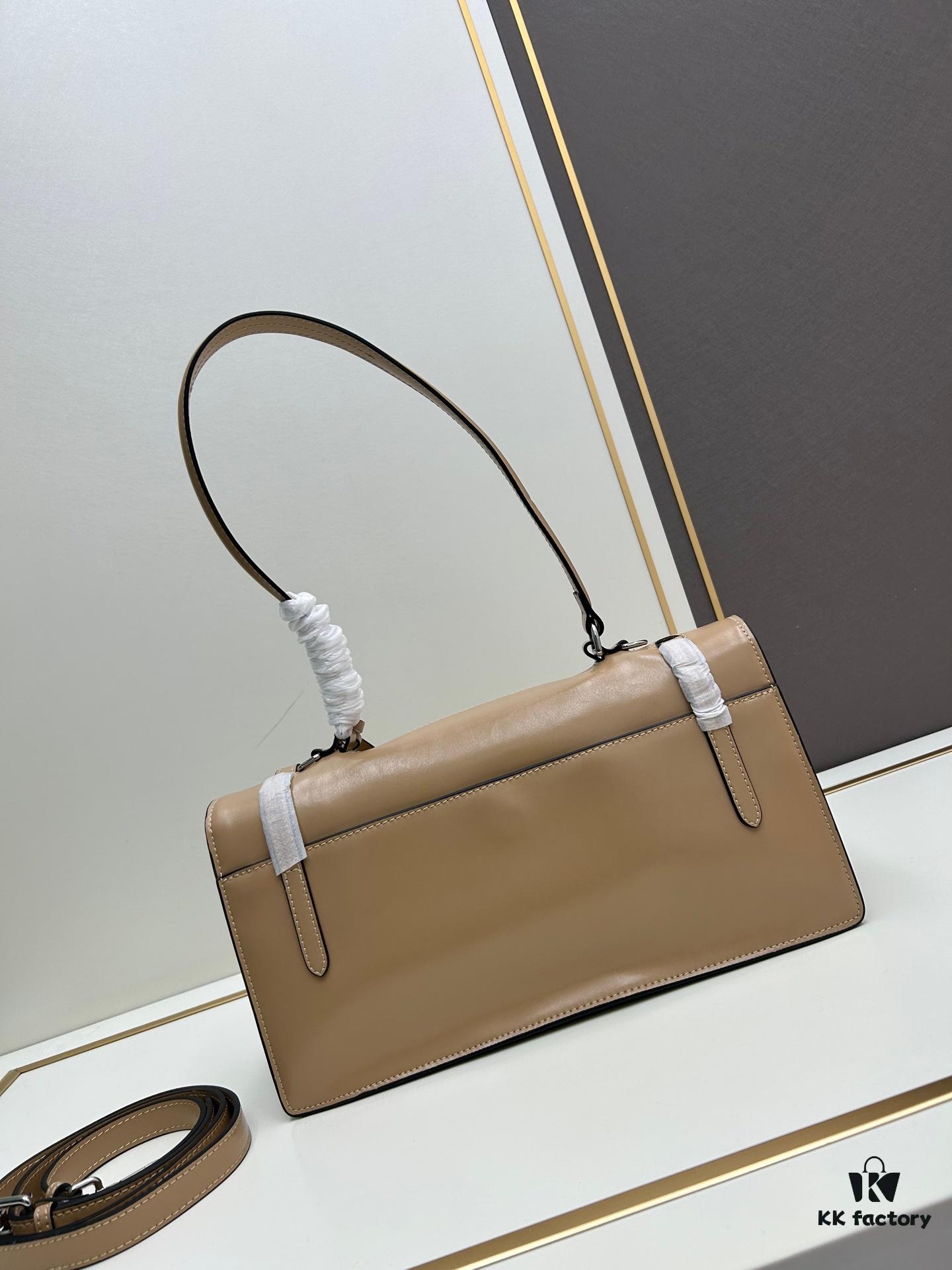 PRADA Counter New Arrival 🎉 (All-Leather Series) [Original Order Quality with Matching Counter Hardware] Full-Grain Oil-Waxed Calfskin